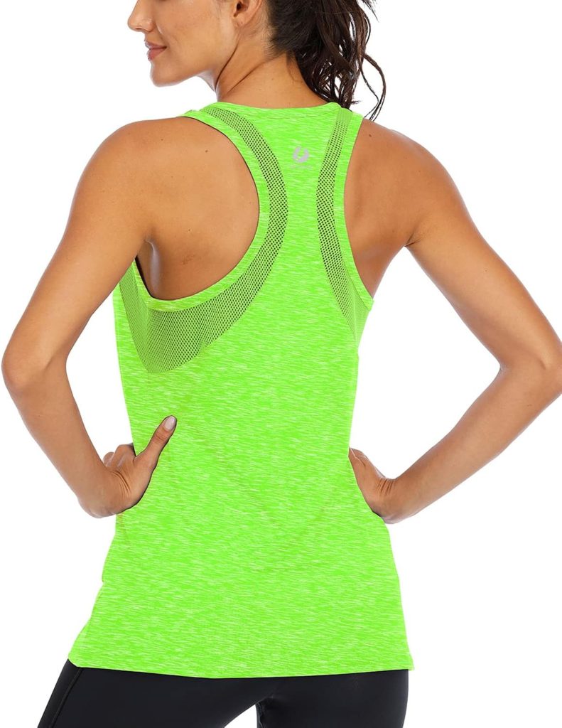 ICTIVE Workout Tank Tops for Women Loose fit Yoga Tops for Women Mesh Racerback Tank Tops Open Back Muscle Tank